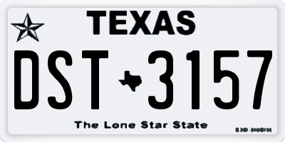 TX license plate DST3157