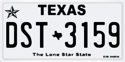 TX license plate DST3159