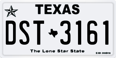 TX license plate DST3161