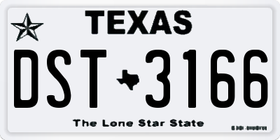 TX license plate DST3166