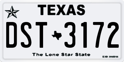 TX license plate DST3172