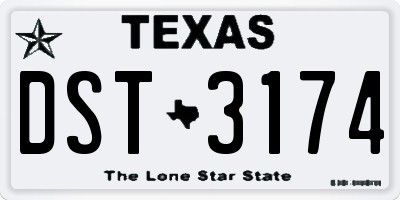 TX license plate DST3174