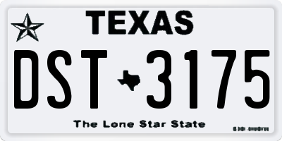TX license plate DST3175
