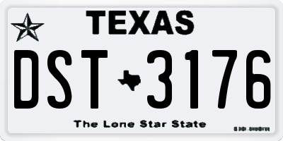 TX license plate DST3176