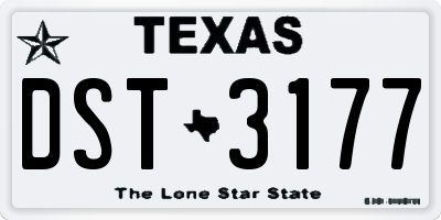TX license plate DST3177