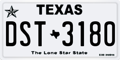 TX license plate DST3180
