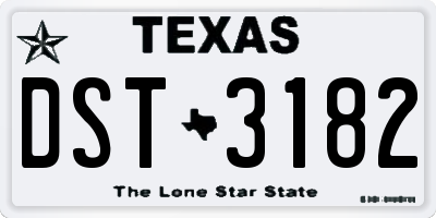 TX license plate DST3182