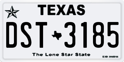 TX license plate DST3185