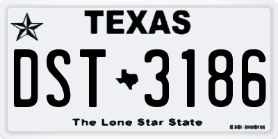 TX license plate DST3186