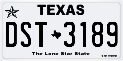 TX license plate DST3189