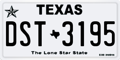 TX license plate DST3195