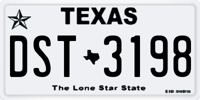 TX license plate DST3198