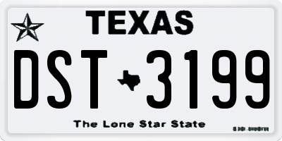 TX license plate DST3199