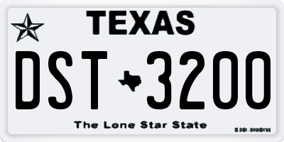 TX license plate DST3200