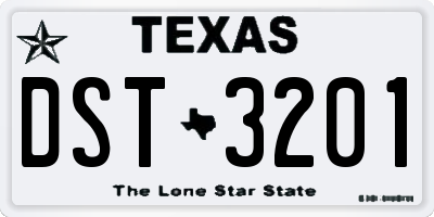 TX license plate DST3201