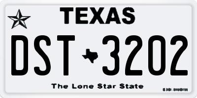 TX license plate DST3202