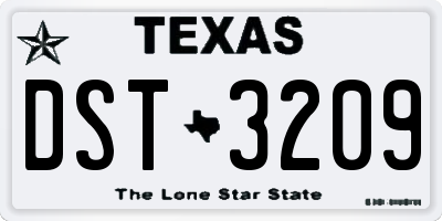 TX license plate DST3209