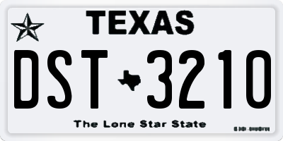 TX license plate DST3210