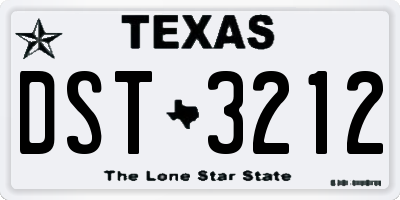 TX license plate DST3212