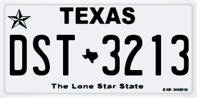 TX license plate DST3213