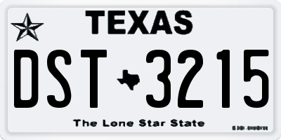 TX license plate DST3215