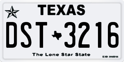 TX license plate DST3216