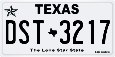 TX license plate DST3217