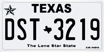 TX license plate DST3219