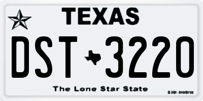 TX license plate DST3220