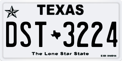 TX license plate DST3224