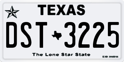 TX license plate DST3225