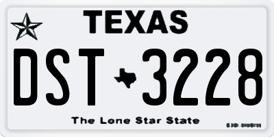 TX license plate DST3228