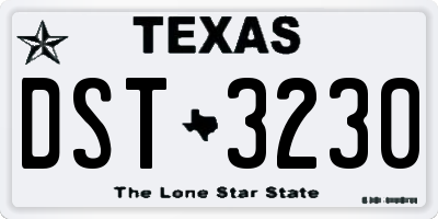 TX license plate DST3230