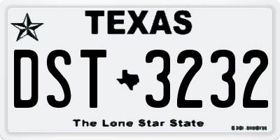 TX license plate DST3232