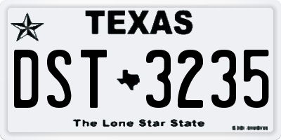 TX license plate DST3235