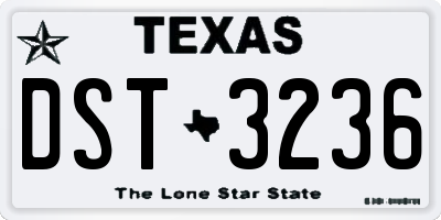 TX license plate DST3236