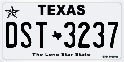 TX license plate DST3237
