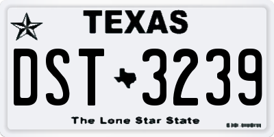 TX license plate DST3239