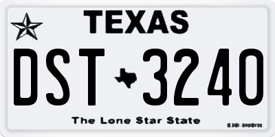 TX license plate DST3240
