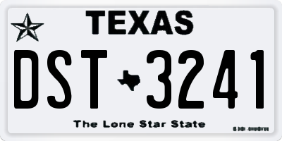 TX license plate DST3241