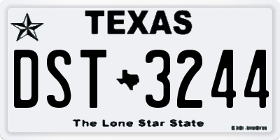 TX license plate DST3244