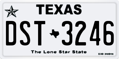 TX license plate DST3246