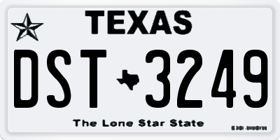 TX license plate DST3249