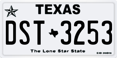 TX license plate DST3253