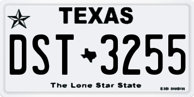 TX license plate DST3255