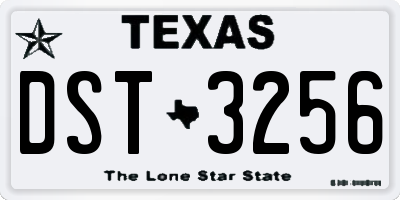 TX license plate DST3256