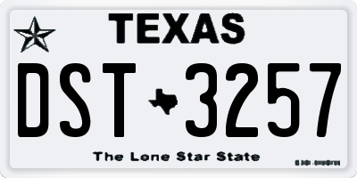 TX license plate DST3257