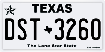 TX license plate DST3260