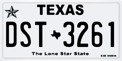 TX license plate DST3261