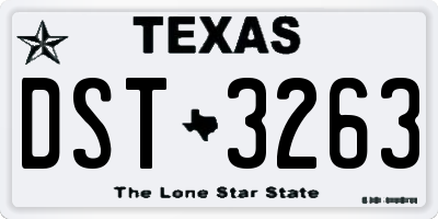 TX license plate DST3263